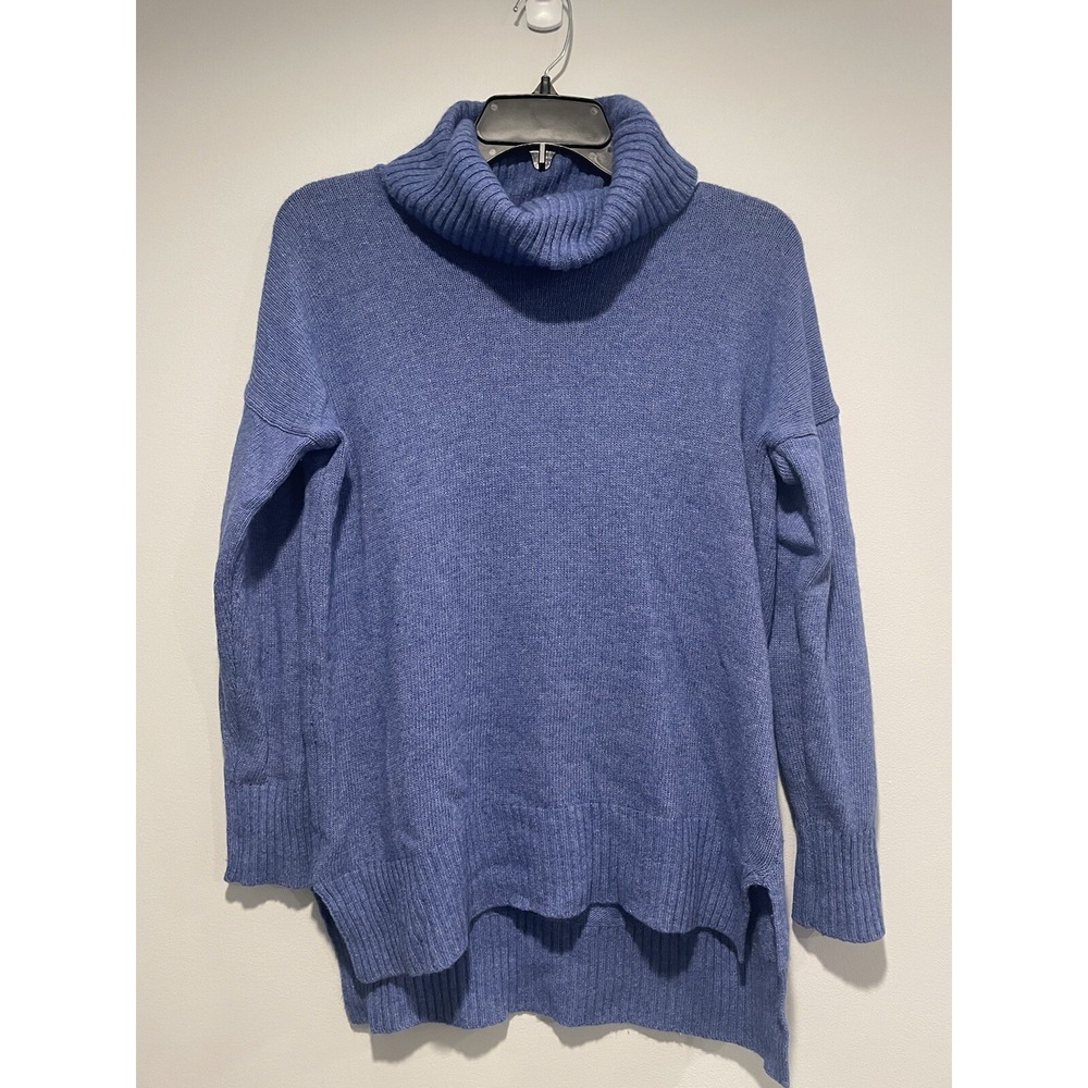 Womens Vendetta B Blue Cowlneck Sweater Size Small Made In Italy Cashmere Wool